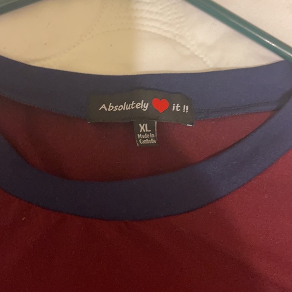 Burgundy/Navy Blue Varsity Fit Short Sleeved Dress - Picture 2 of 7